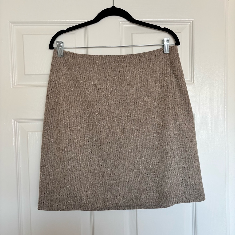Theory Neutral Tweed A-Line Skirt
